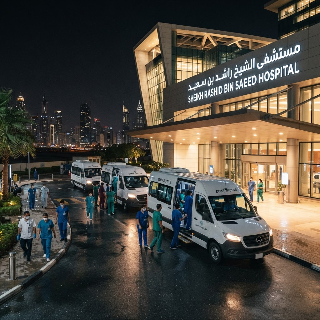 Safe, reliable night-shift transport for hospital staff
